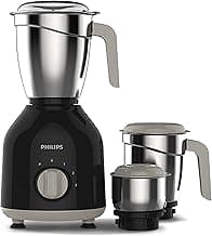 Philips HL7756 Mixer Grinder 750 watt with 3 Stainless Steel Jars | 25 mins Continuous Grinding | Mixer Grinder for Kitchen with 3 Speed Control & Pulse Function (Black)