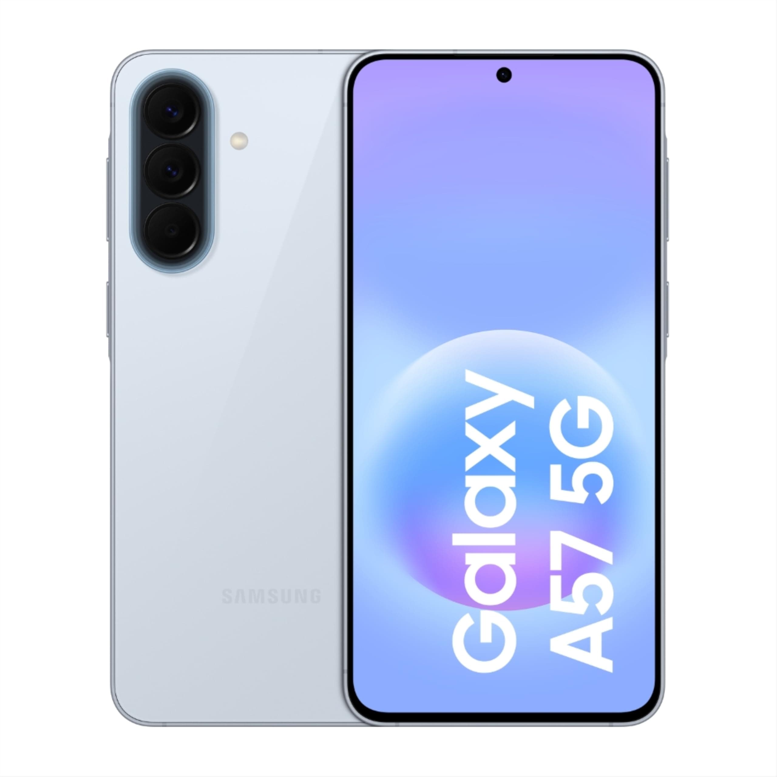 Samsung Galaxy A57 5G (Awesome Icyblue, 8GB RAM, 256GB Storage), Agentic AI, Triple Camera with Nightography Video, 2 Days Battery Life, 6 Gen OS Upgrades, IP68, 6.9mm Sleek, with No Cost EMI