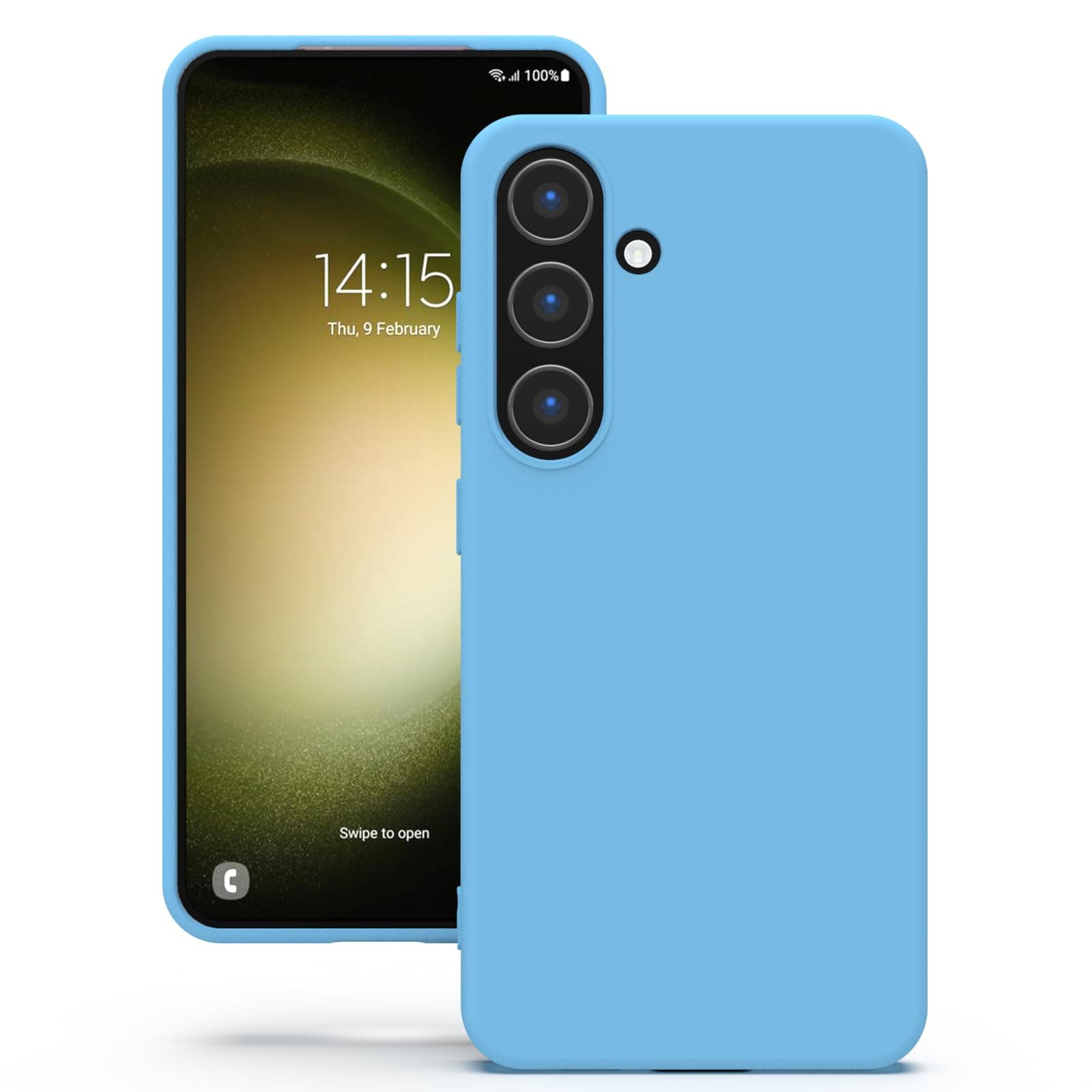 YATWIN Silicone Back Case for Samsung Galaxy S23 Plus, Soft-Touch Phone Back Cover for Samsung Galaxy S23 Plus - Sky Blue