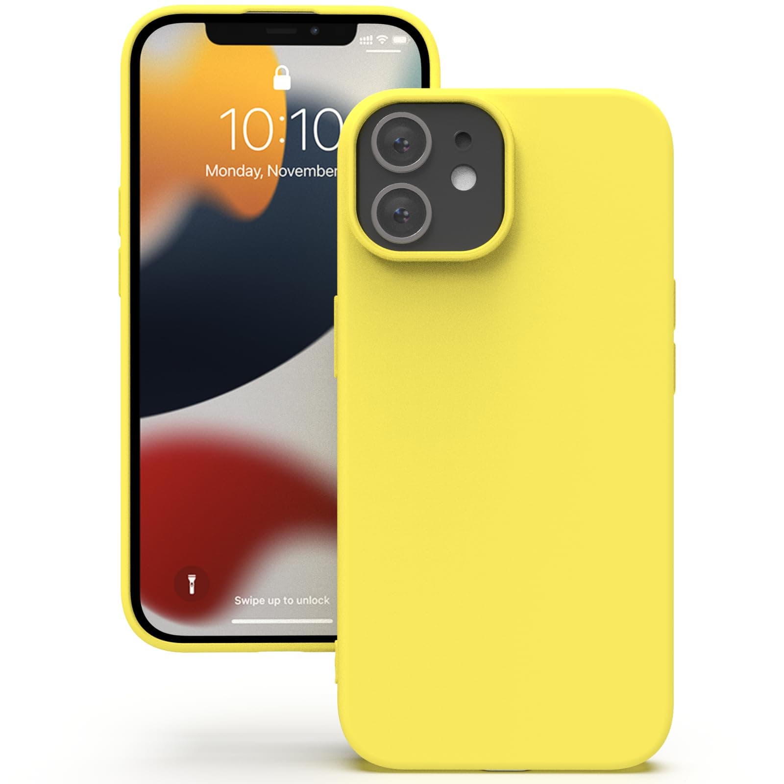 YATWIN Silicone Back Case for iPhone 12/12 Pro, Soft-Touch Phone Back Cover for Apple iPhone 12/12 Pro - Yellow