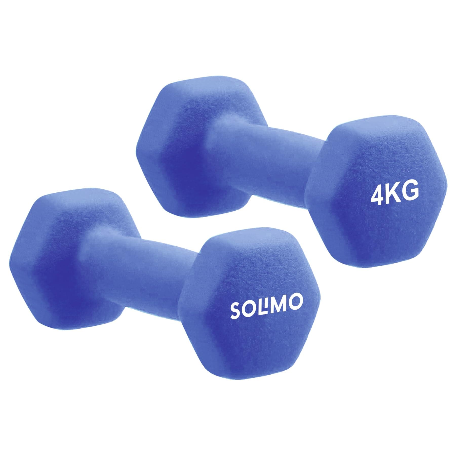 Amazon Brand - Solimo Neoprene Dumbbell 4 Kg, Set of 2 (Blue)