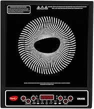 Pigeon by Stovekraft Cruise 1800 watt Induction Cooktop With Crystal Glass,7 Segments LED Display, Auto Switch Off - Black