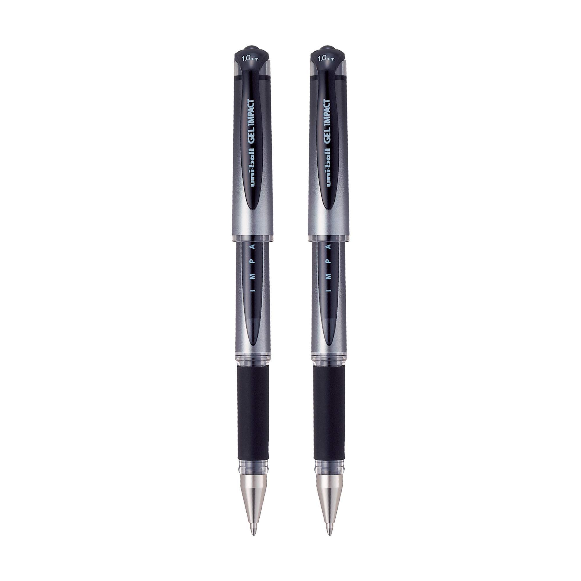 uni-ball Signo UM153S 1.0mm Gel Pen | Lightweighted Sleek Body | Water & Fade Resistant | Long Lasting Smudge Free Ink | School and Office stationery | Black Ink, Pack of 2