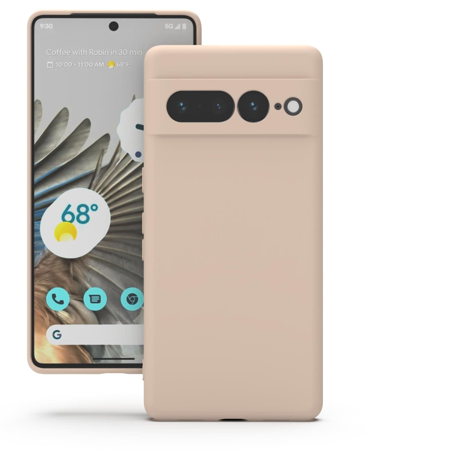 YATWIN Silicone Back Case for Google Pixel 7 Pro, Soft-Touch Phone Back Cover for Google Pixel 7 Pro - Link Pink