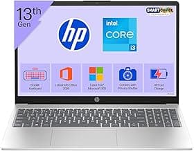 HP 15 Smartchoice, 13th Gen Intel Core i3-1315U(8GB DDR4,512GB SSD) FHD, Anti-Glare, Micro-Edge, 15.6''/39.6cm, Win11, M365(1yr)*Office24, Silver,1.59kg, fd0572TU, FHD Camera w/Shutter, Backlit Laptop