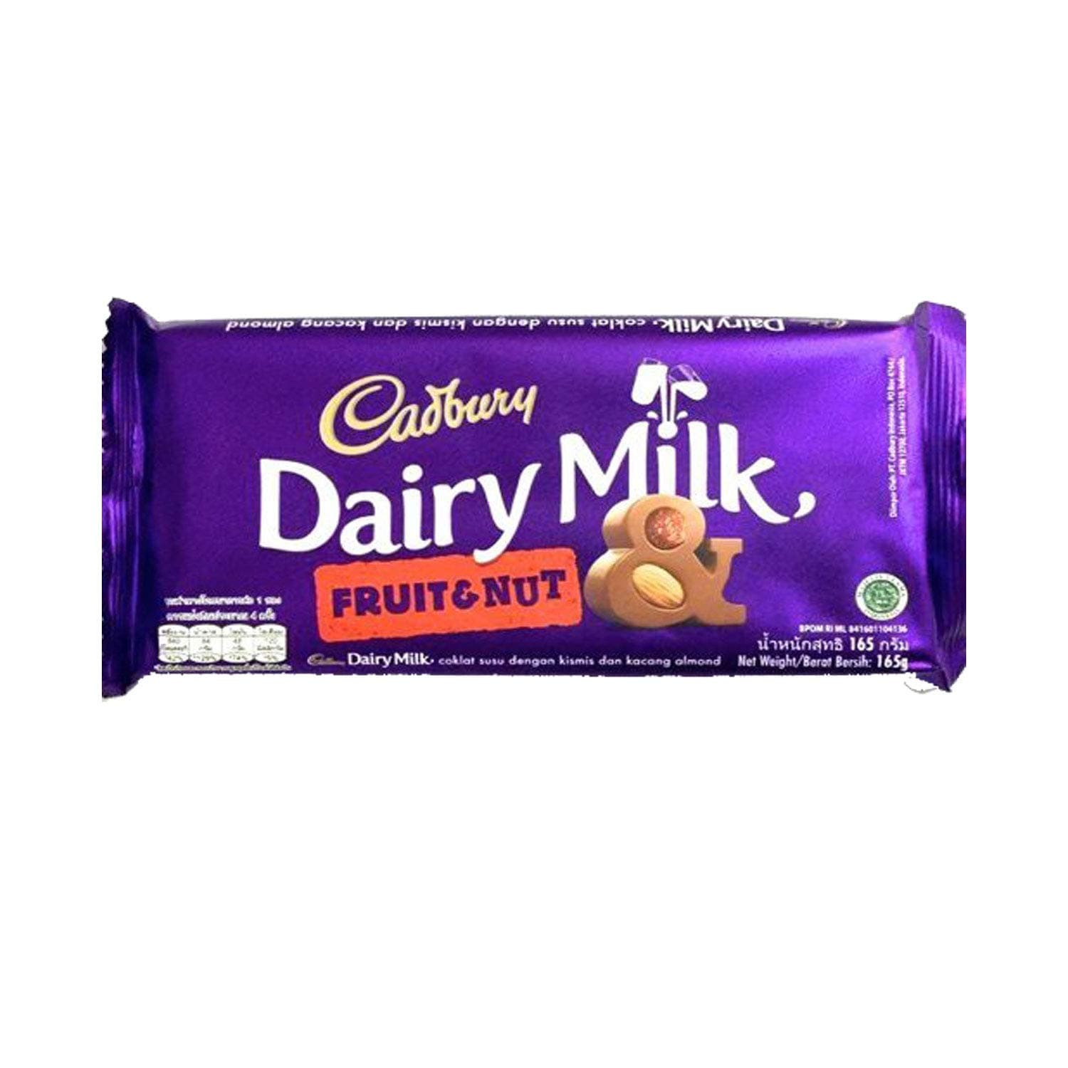 Cadbury Dairy Milk Fruit and Nut Chocolate Bar Pouch, 165 Grams
