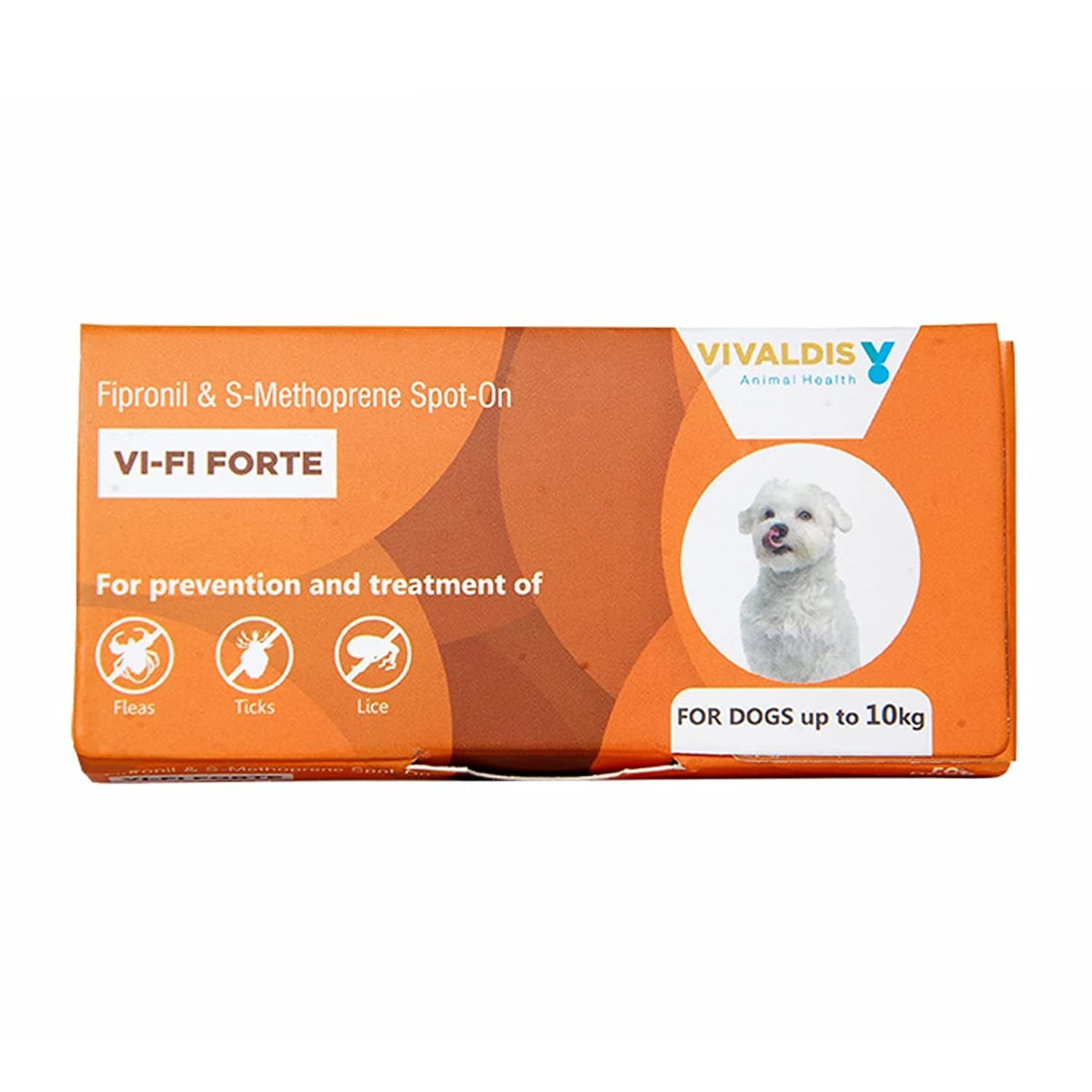 Vivaldis VI-FI Forte 0.67 ml Single Pipette Spot on Solution for Prevention & Effective Control of Flea, Tick & Chewing Lice Treatment for Dogs Weighing Upto 10kg