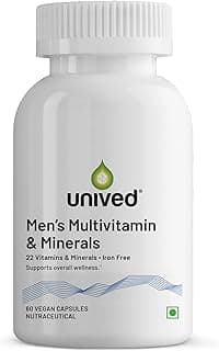 Unived Multivitamin & Minerals Capsule for Men | 100% RDA of all Vitamins with Algae Calcium & Plant-Based Vitamin D3 plus Important Minerals | Complete formulation for Health & Wellbeing