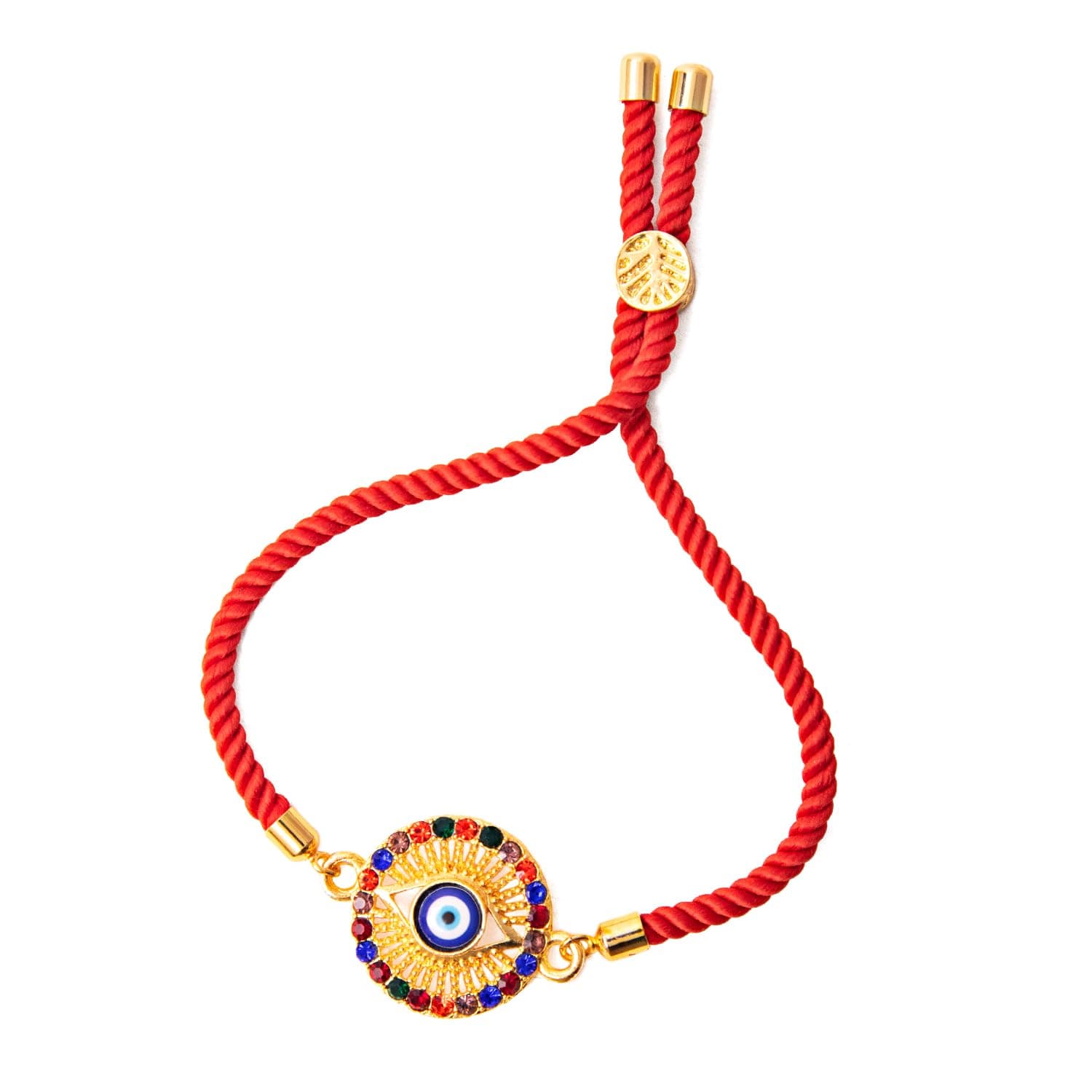 Kaameri Bazaar Rakshabandhan Evil Eye Adjustable Rakhi for Brother with Roli Chawal Pack and Greeting Card