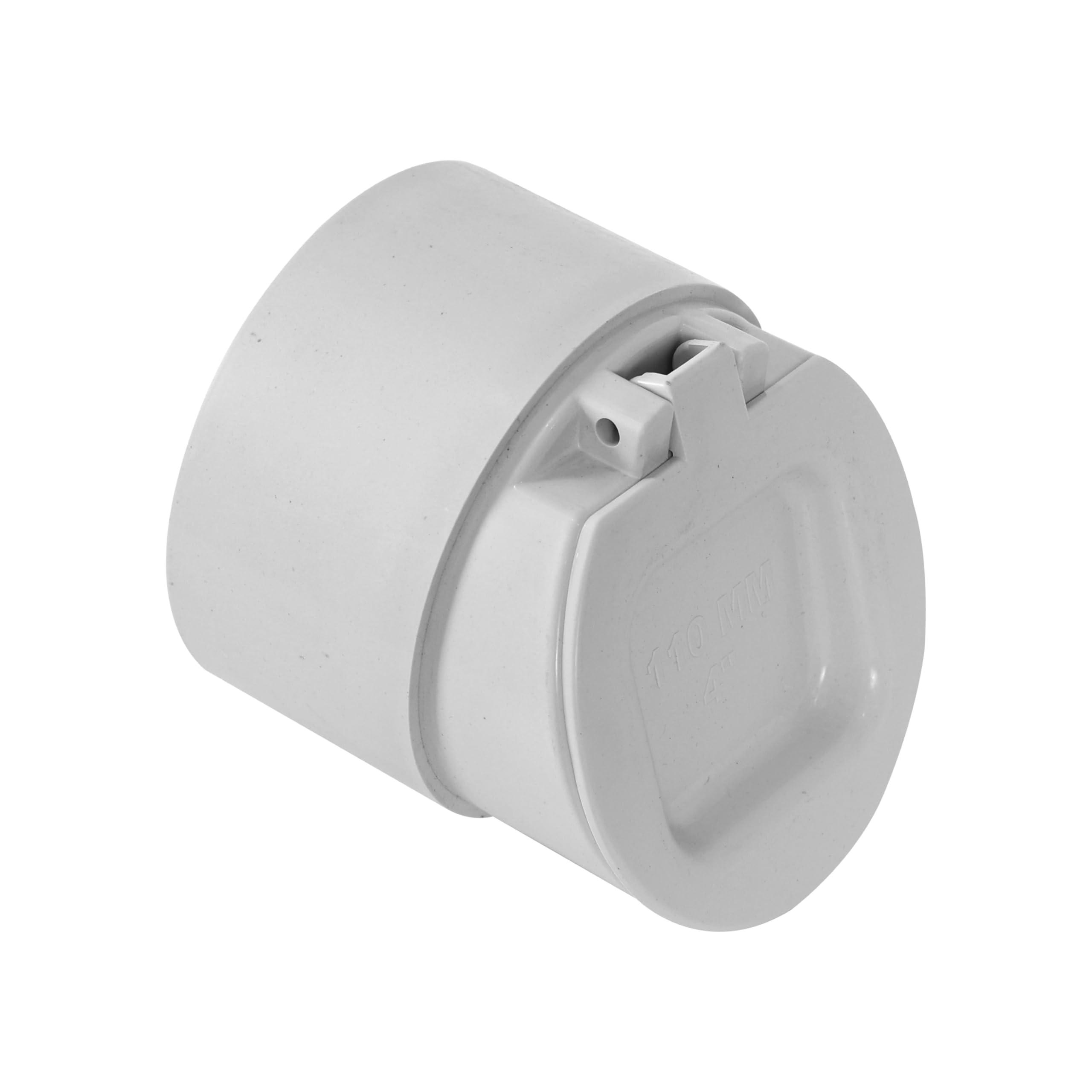 LUXART PVC Drain Backflow Valve 4 Inch (110 mm) | Anti-Rat, Anti-Cockroach & Anti-Snake Non-Return Water Valve with Strainer Cap for Bathroom & Outdoor Drains