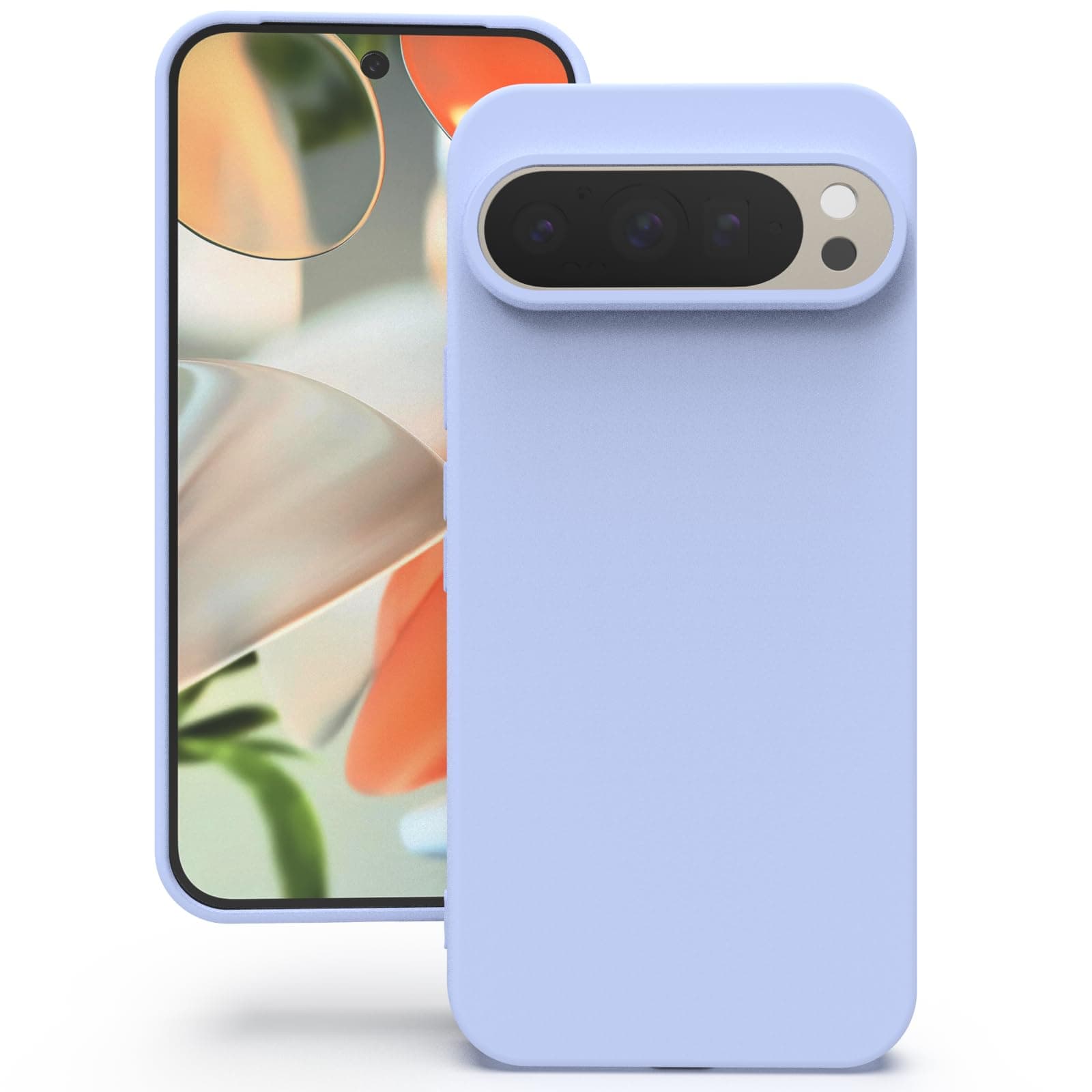 YATWIN Silicone Back Case for Google Pixel 9/9 Pro, Soft-Touch Phone Back Cover for Google Pixel 9/9 Pro - Lilac