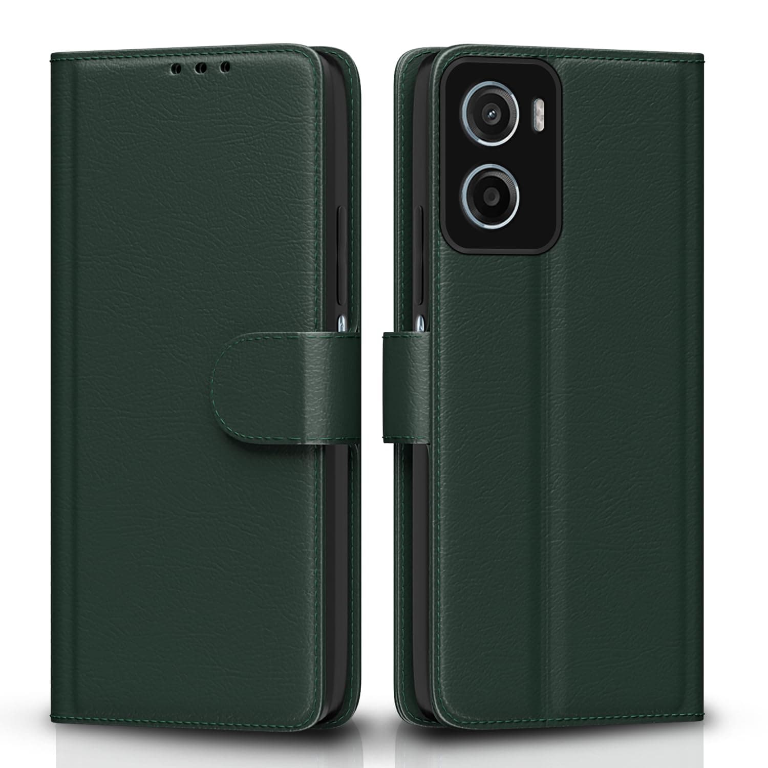 Pikkme Flip Cover for Moto G05 | Leather Finish | Shockproof with Card Pockets & Wallet Stand | Ultimate Protection Case(Green)