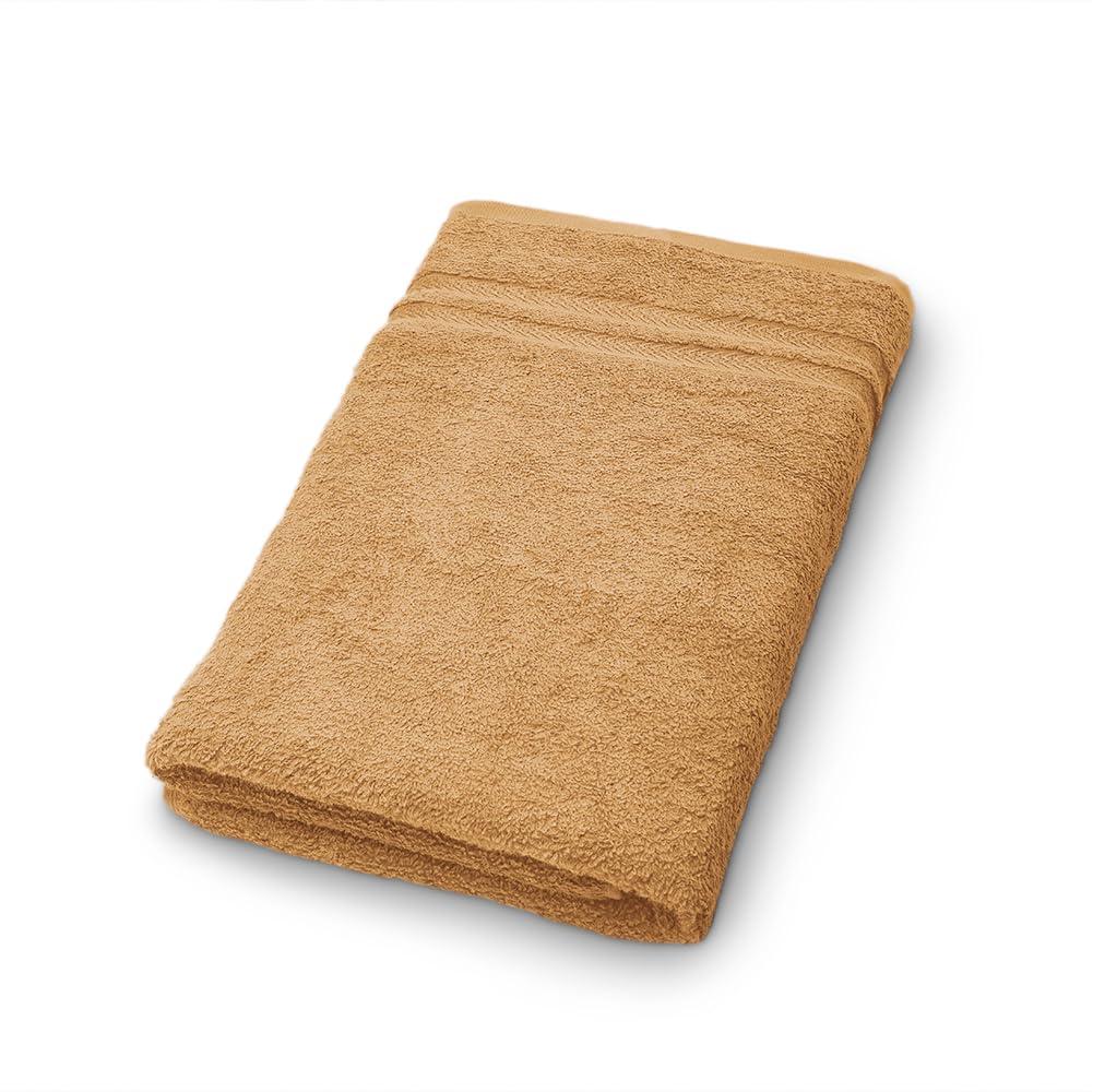 Welspun Arlo 100% Cotton Bath Towel | Towels for Bath Large Size | Soft & Highly Absorbent Cotton Bath Towel | Quick Dry Bathing Towel for Men & Women | 70 x 137 cm | Tan