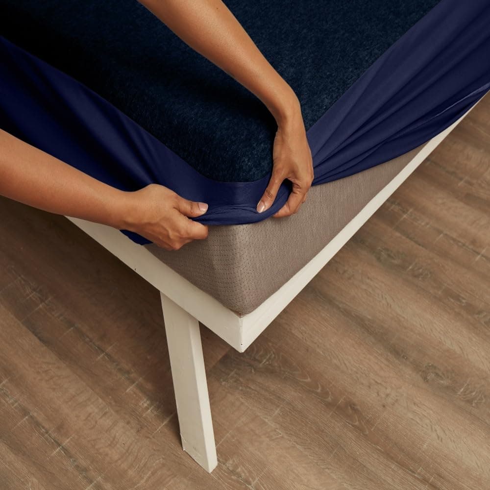 Wakefit Water Proof Terry Cotton Feel Mattress Protector | Blue | Machine Washable | Super Soft | Fits Mattress Upto 10 inches