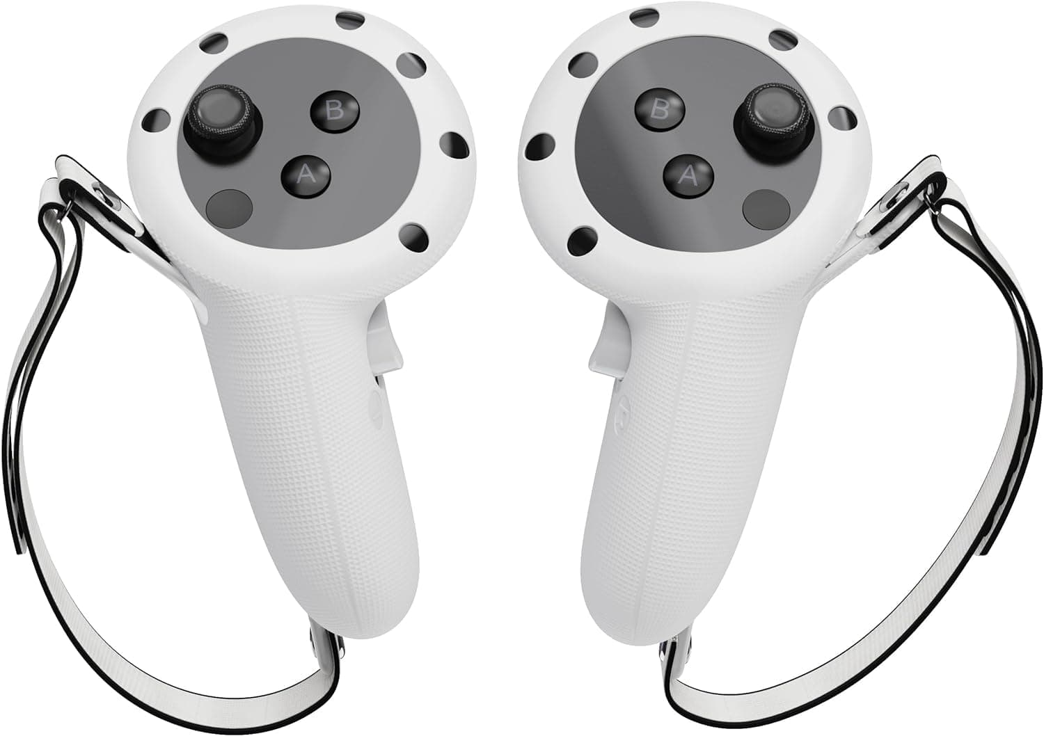 Careflection VR Controller Grips Cover for Meta Quest 3 Accessories, Silicone Controller Protector for Oculus Quest3 Controllers Grips, Soft Grips Skin with Adjustable Strap (White)