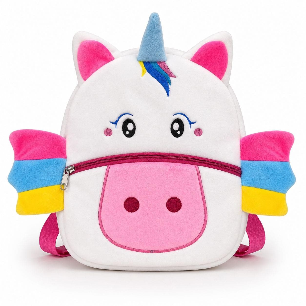 Kids Unicorn Backpack for Girls (2–5 Years) | Soft Plush School Bag | Lightweight Travel Backpack | Cute Cartoon Bag with Zipper & Adjustable Straps