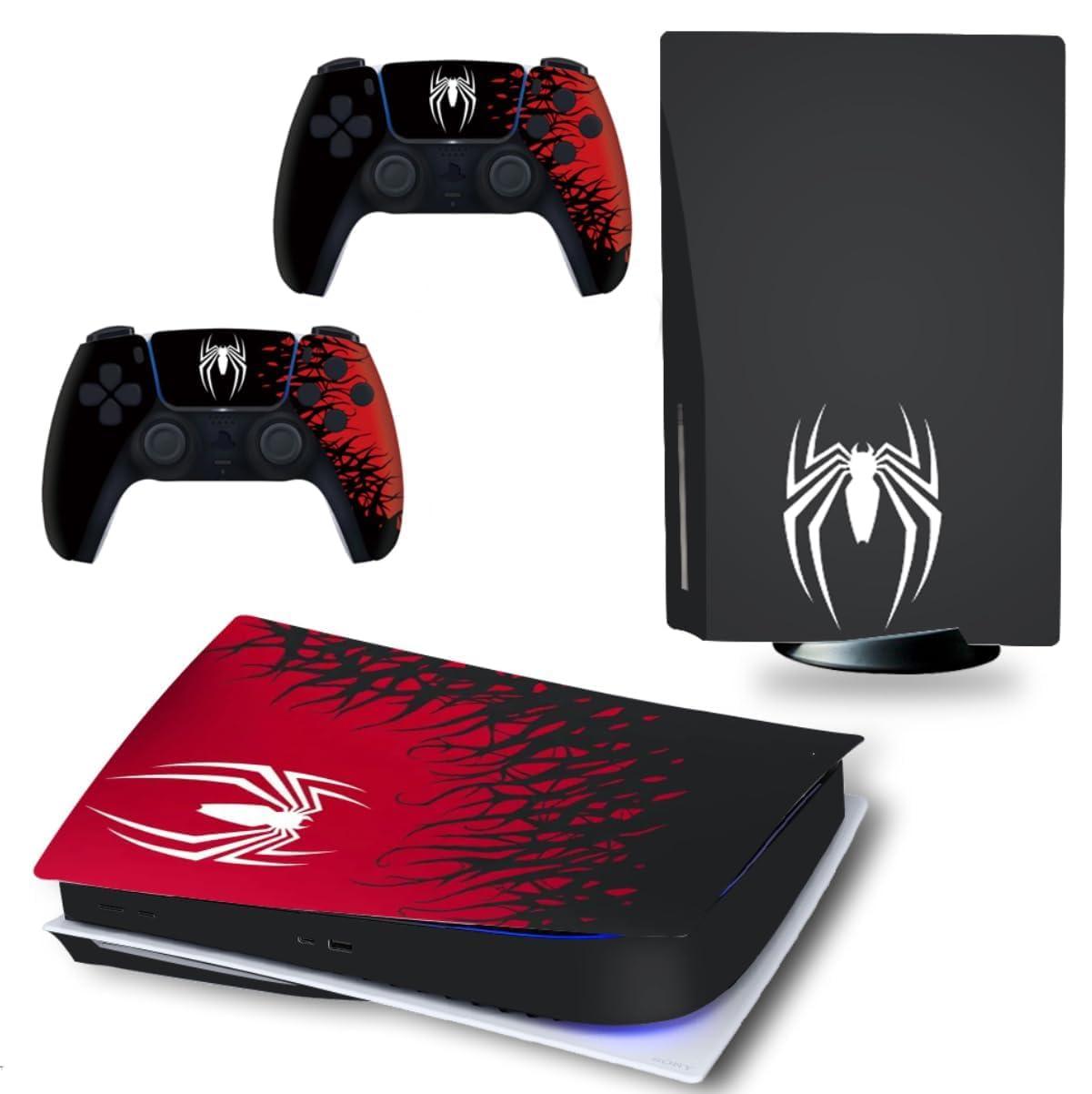 PS5 Skin Protector for Console Wrap Sticker Skin with 2 Wireless Controller Decal Sticker KK (a)