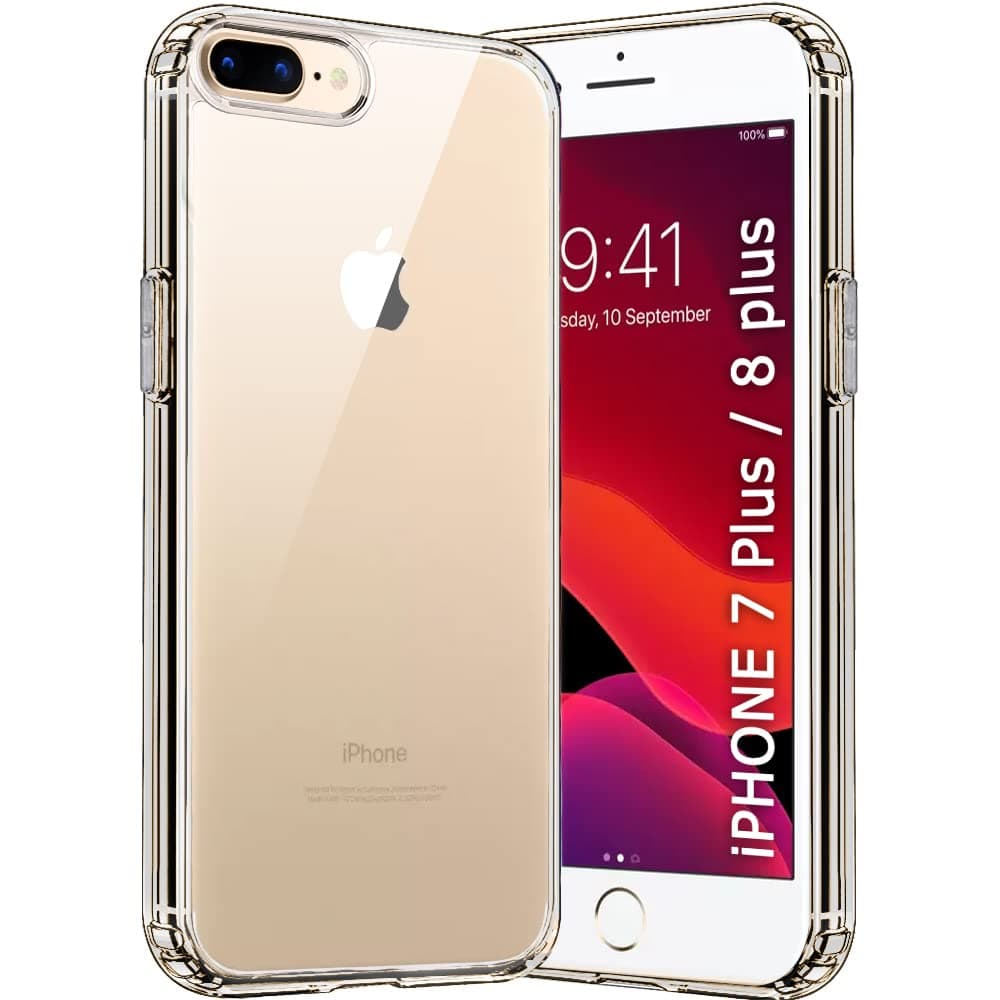 TheGiftKart Ultra-Hybrid Crystal Clear Back Case Cover for iPhone 7 Plus / 8 Plus | Shockproof Design | Hard Back Cover Case for iPhone 7 Plus / 8 Plus (PC & TPU, Transparent)