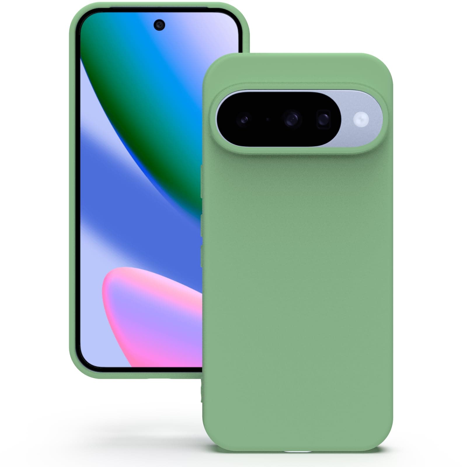 YATWIN Silicone Back Case for Google Pixel 10/10 Pro, Soft-Touch, Shockproof Phone Back Cover for Google Pixel 10/10 Pro - Mint Green