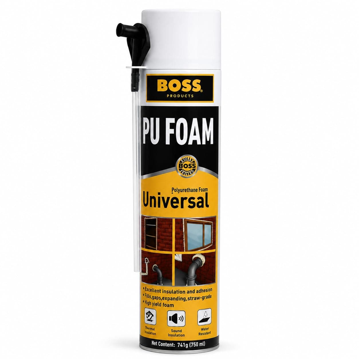 PU Foam Spray Sealant for Gap Filling & Leak Repair | Expanding Foam Spray for Doors, Windows, Pipes & AC Ducts | Waterproof Gap Filler for Roof Leakage, Wall Cracks & Home Insulation