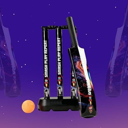 Junior Cricket Set for Kids | Full-Size Cricket Bat, Hard Plastic Tennis Ball, Stumps & Accessories | Premium Training & Competitive Play | Ideal Gift for Boys & Girls