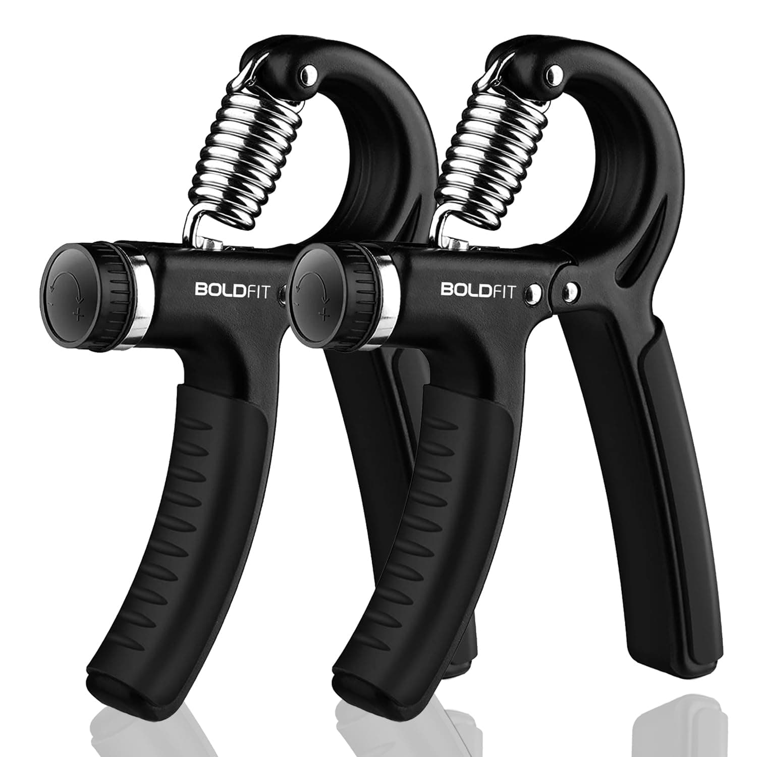 Boldfit Hand Gripper for Men & Women Hand Grip Strengthener for Forearm, Wrist & Finger Workout Fitness Equipment for Home & Gym Training (60 Kg) Black Pack of 2