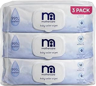 Mothercare 99% Water Baby Wipes | Fragrance-Free & Dermatologically Tested | Soft, Thick & Gentle for Newborn Skin | 80 Wipes – Pack of 3