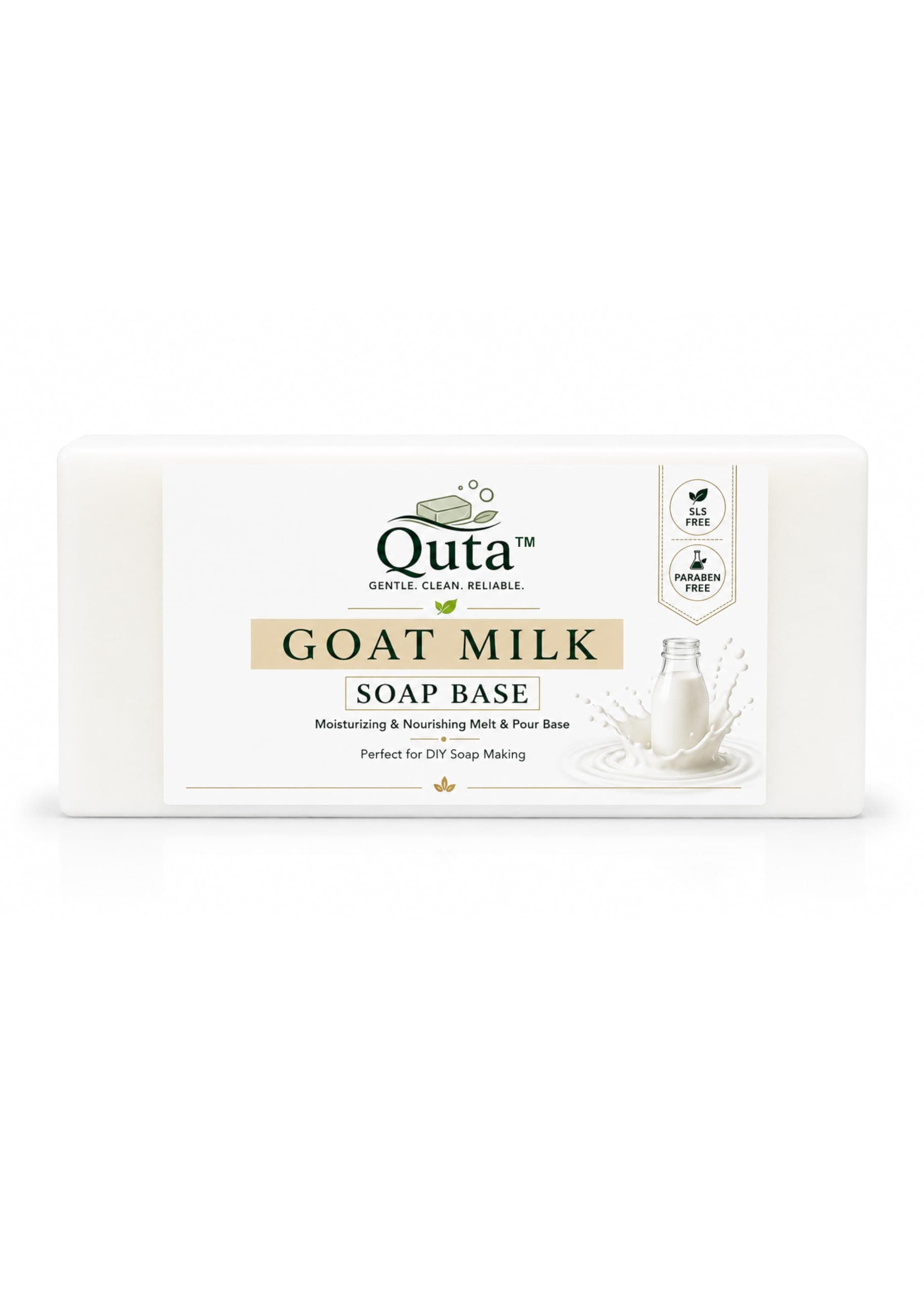 QUTA Goat Milk Soap Base 1 kg, Glycerin Melt & Pour for DIY Soap Making