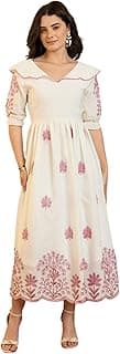 Anvruya Boutique Women Ethnic Motifs Embroidered Fit & Flare Midi Dress