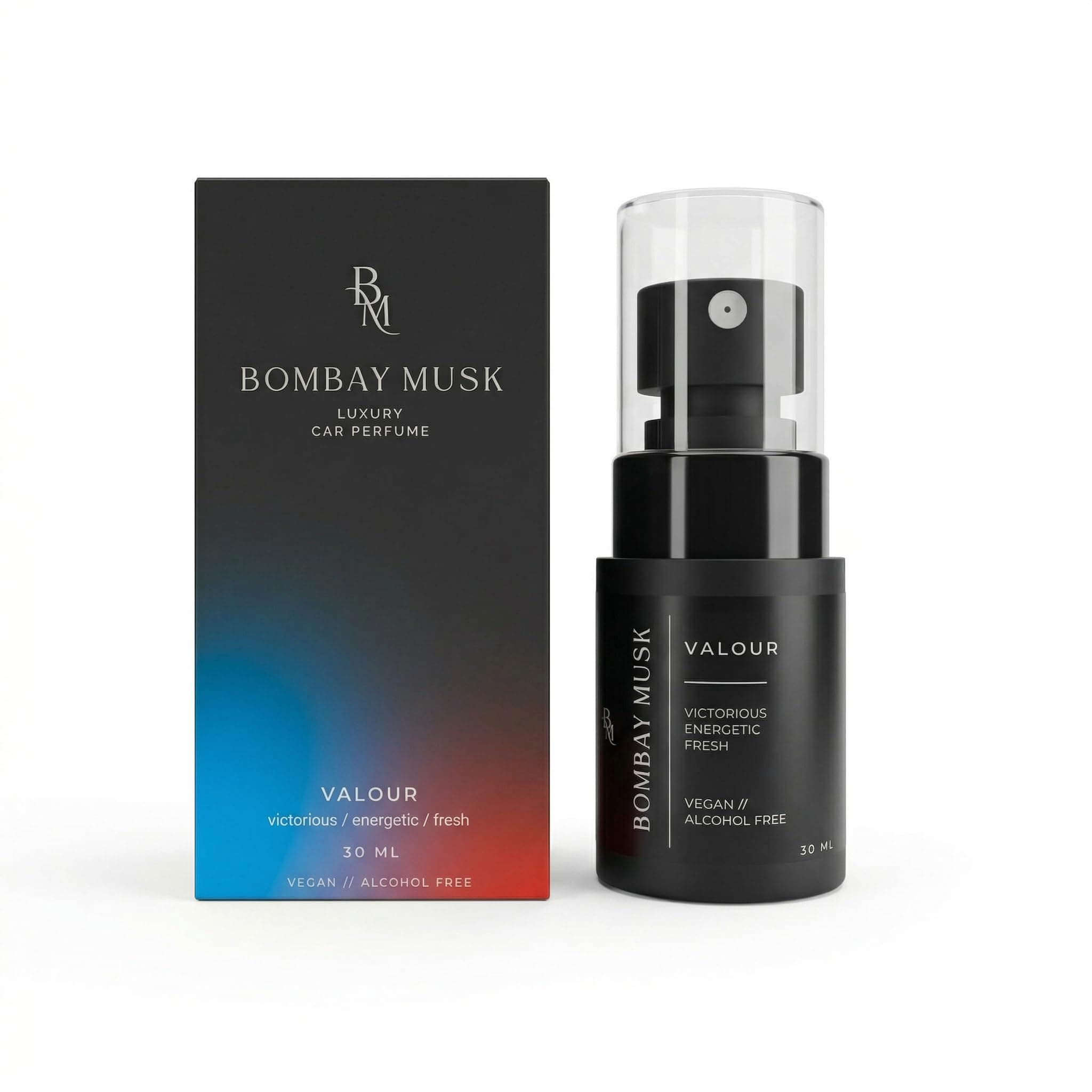 Bombay Musk Valour Luxury Car Perfume | Long Lasting Car Fragrance & Car Freshener | Alcohol Free & Plant Based | 60+ Days | 200+ Sprays | Perfume for Car