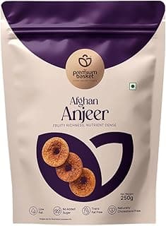 The Premium Basket Premium Dried Afghani Anjeer 250g | Low in Fat | Dry Fruits | Healthy Snacks | Rich Source of Vitamins & Dietary Fiber | Dry Figs