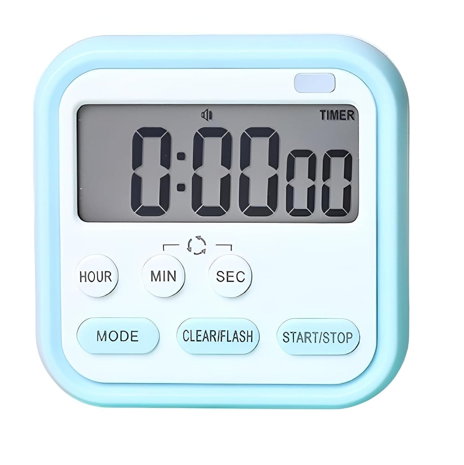 GERQSHO Stopwatch Timer for Study Kitchen Timer Large LCD Screen 24hr Digital Display Magnetic Retractable Stand Loud Alarm Stop Watch Countdown Flashing Light Study Timer for Students Cooking (Blue)