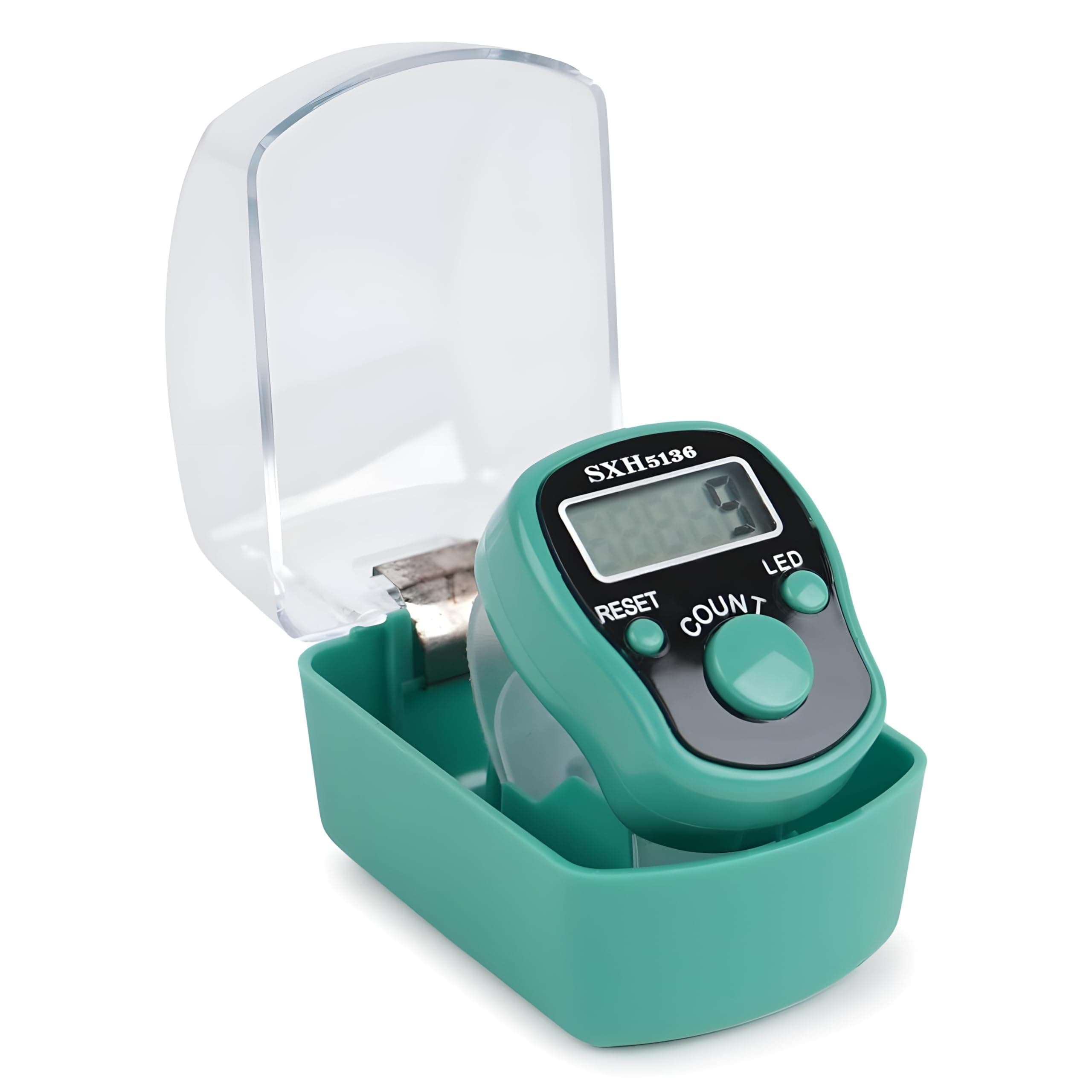 Digital Finger Ring Tally Counter, LCD Display with LED, Reset & Count Button (Pack of 1-Multicolour) (Green)