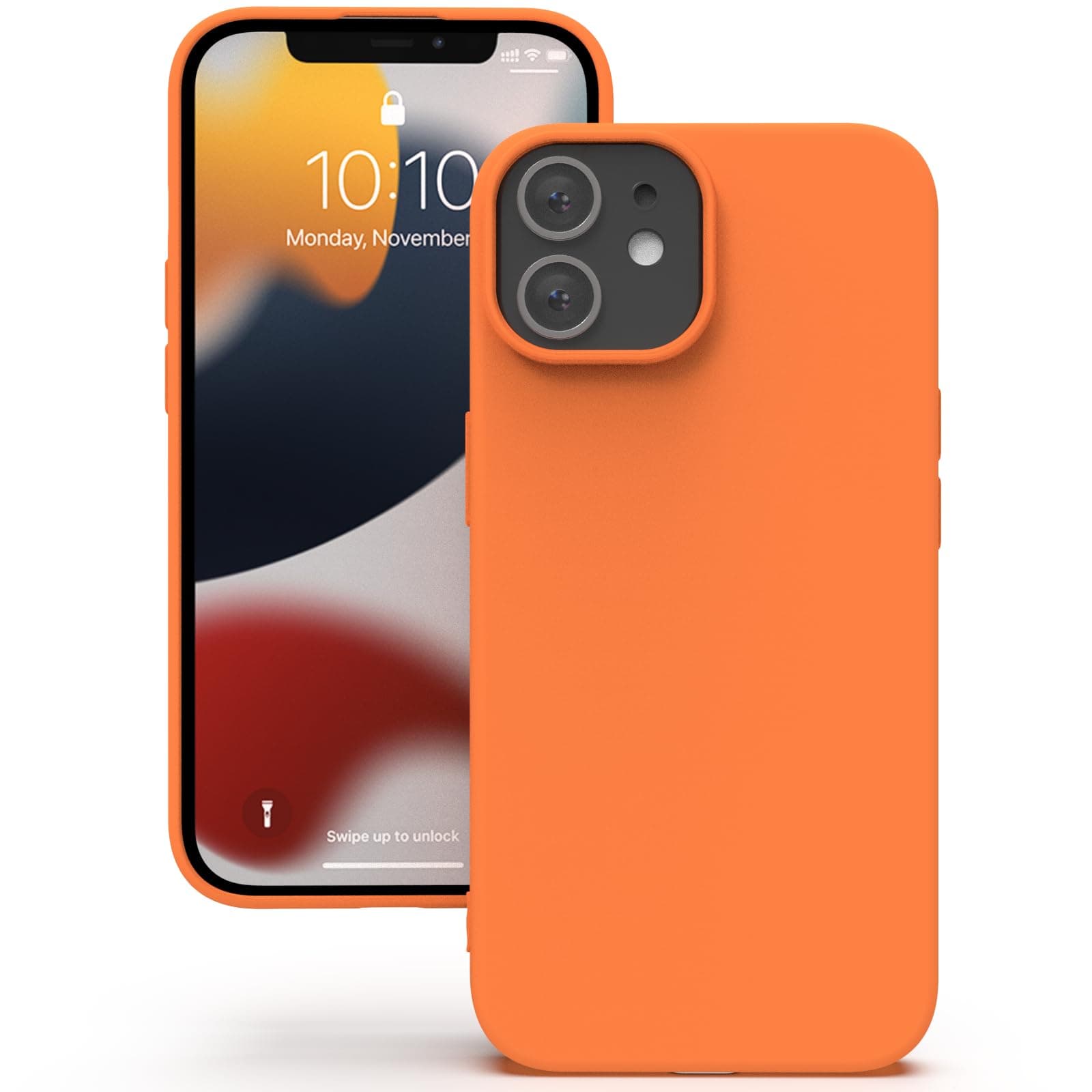 YATWIN Silicone Back Case for iPhone 12/12 Pro, Soft-Touch Phone Back Cover for Apple iPhone 12/12 Pro - Orange