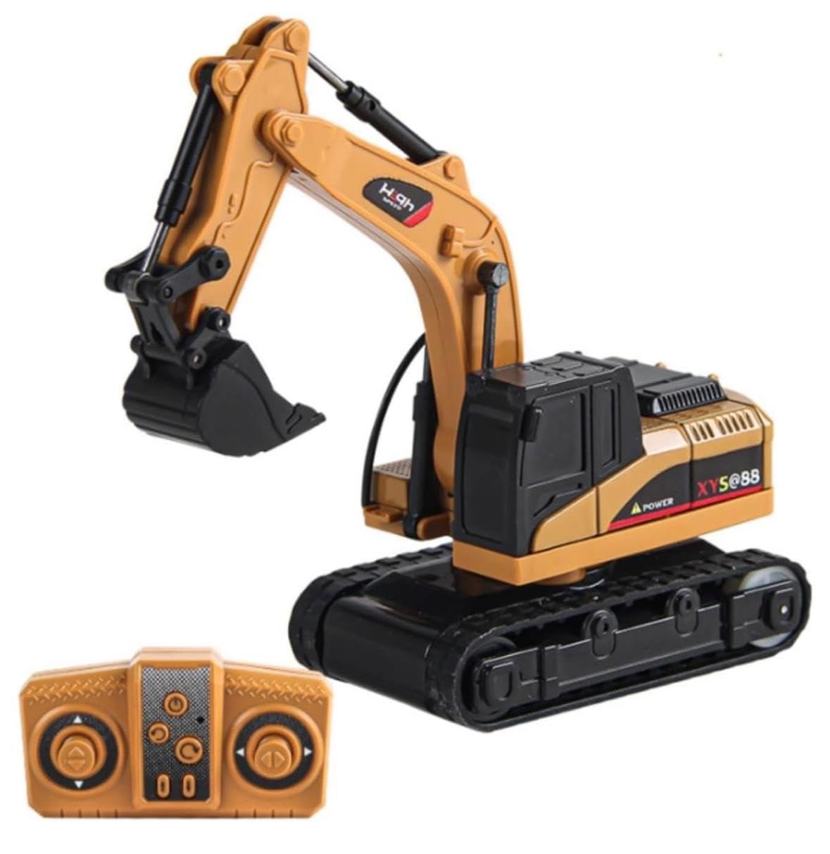 PN AVAN Remote Control Excavator Toy for Kids, 1:64 Alloy RC with 2.4GHz Remote, 360° Rotation, Working Excavator Arm, LED Lights & Sound, Rechargeable Construction Vehicle for Boys & Girls