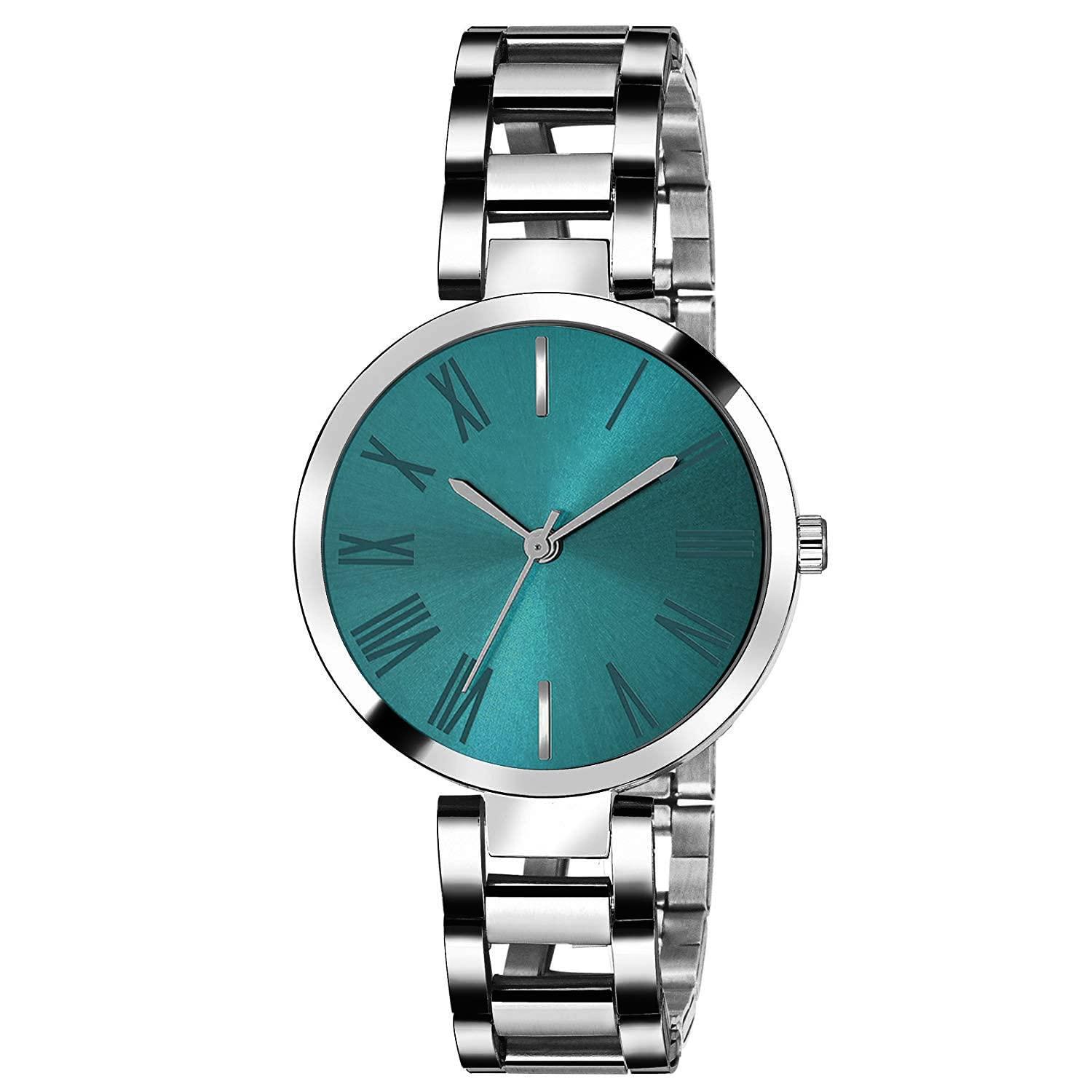 Analogue Watch Round Green Dial Watch for Women & Girls - GGRN1