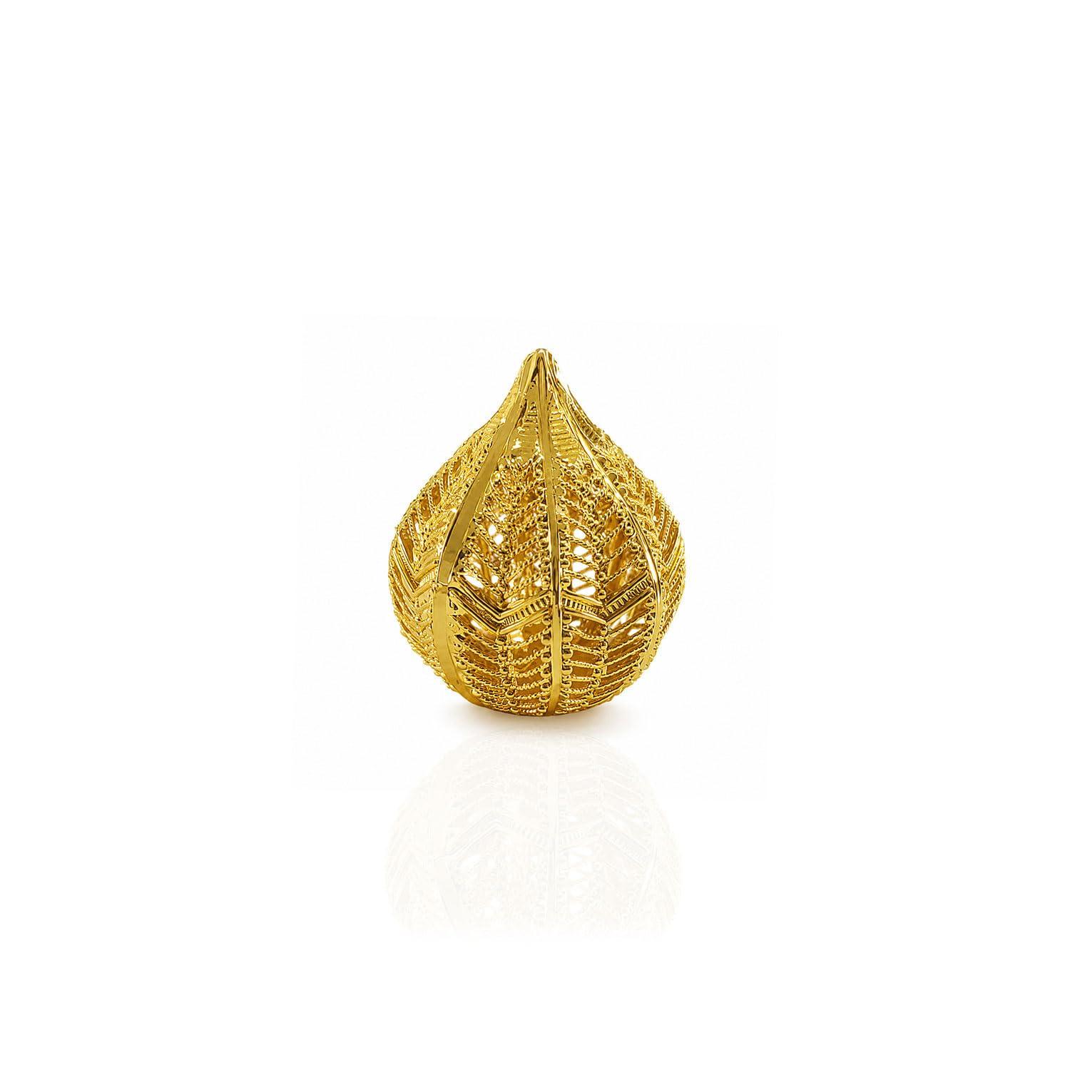 VAMA FASHIONS 18K Gold Plated Jali Design Modak for Ganpati Decoration Table Top Ganesh Chaturthi Laxmi Diwali Pooja Ornament Showpiece for Ganpati Bappa Shringar Festive Home Decor (Artificial Modak)