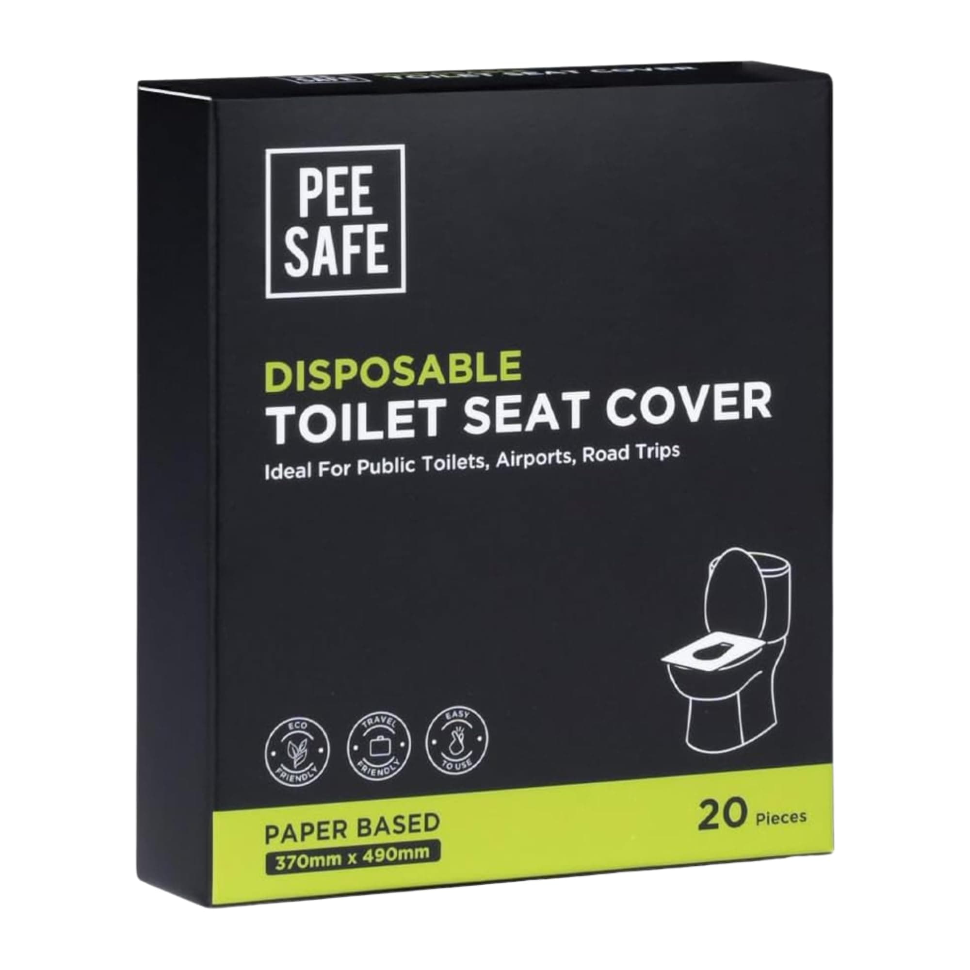 Pee Safe Disposable Toilet Seat Covers | 20 Sheets | Reduces Risk of UTI