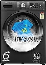 Whirlpool 7 Kg 5 Star Inverter Front Load Washing Machine with In-Built Heater (SUPREME CARE 7012 -E, Midnight Grey, 100+ Tough Stains, Steam Technology, 2025 Model)