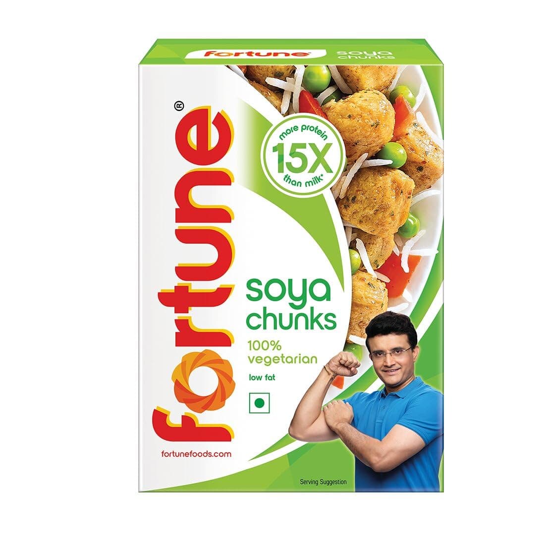 Fortune Soya Chunks, 15x more protein than milk, 200 grams / 200g+25g