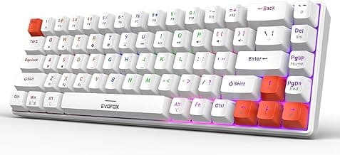 EvoFox Katana S Mini Mechanical Keyboards Wireless | Tri-Mode (3X BT, 2.4GHz & Wired) Connectivity | Hot-Swappable Red Switches | 68-Key Compact Layout | Rainbow Backlight | Rechargeable Battery