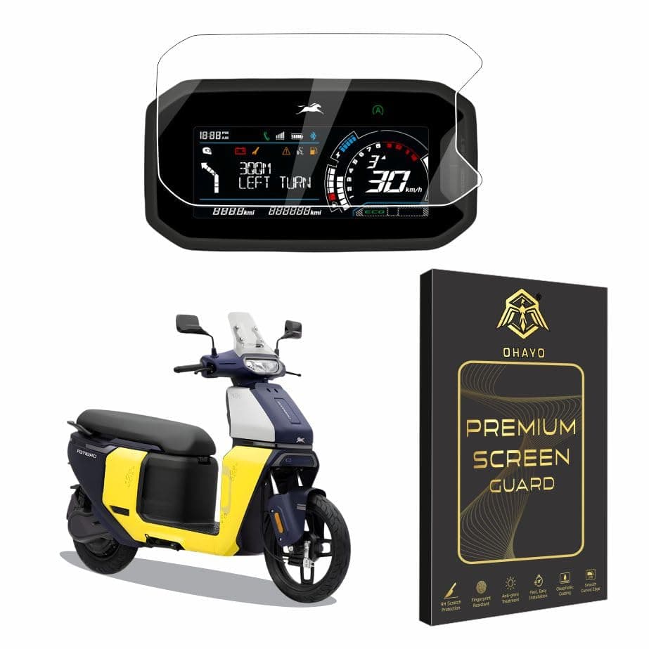 OHAYO 2 Pack Display Screen Protector Compatible with TVS ORBITER EV Scooter 2025 Digital TFT Instrument Cluster | 9H Hard Coating | Military-Grade Scratch Resistant | HD Clear | Bubble-Free | Self-Healing | Easy Installation | Not Tempered, Flexible Screen Protection Film for Speedometer Display
