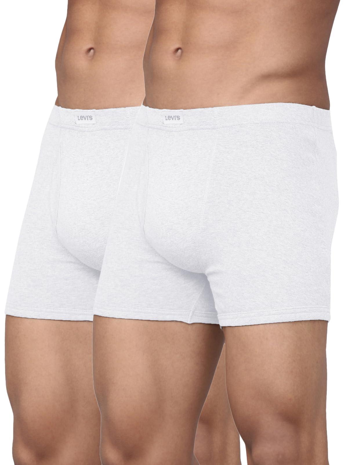 Levi's Men's Cotton BOXER BRIEF (Pack of 2) (PR8289BB_White, White_Small_White_S)