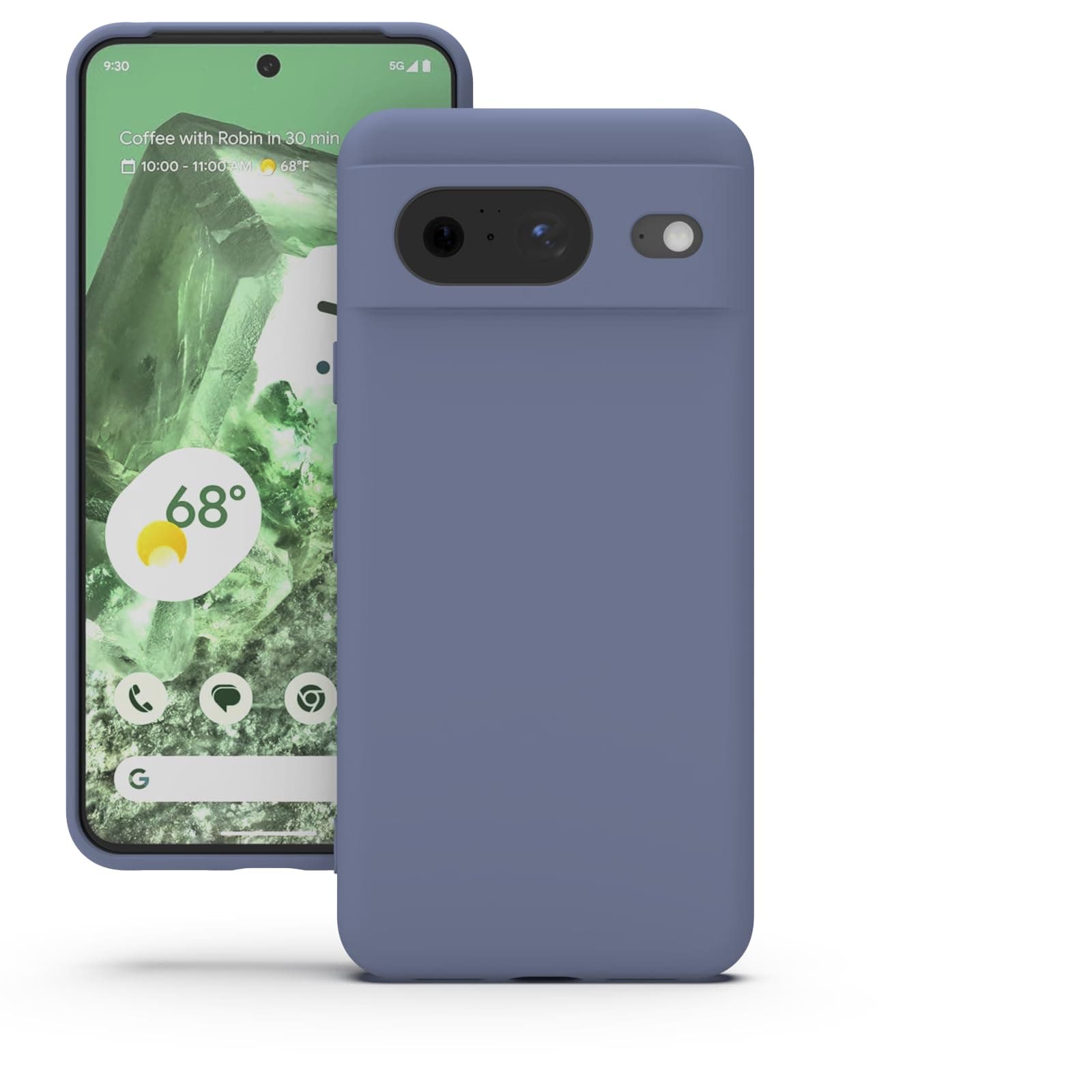 YATWIN Silicone Back Case for Google Pixel 8, Soft-Touch Phone Back Cover for Google Pixel 8 - Lavender Grey