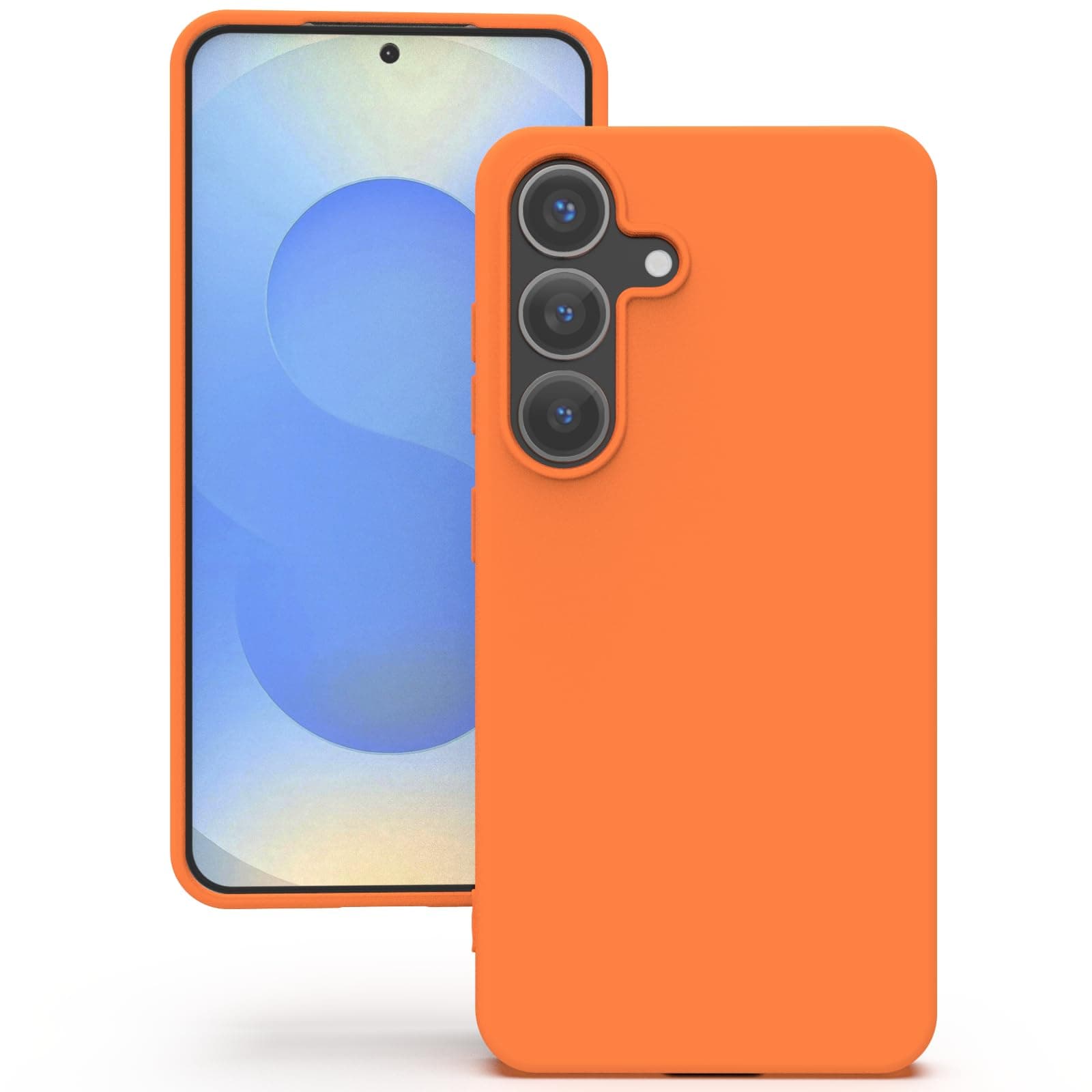 YATWIN Silicone Back Case for Samsung Galaxy S25, Soft-Touch Phone Back Cover for Samsung Galaxy S25 - Orange
