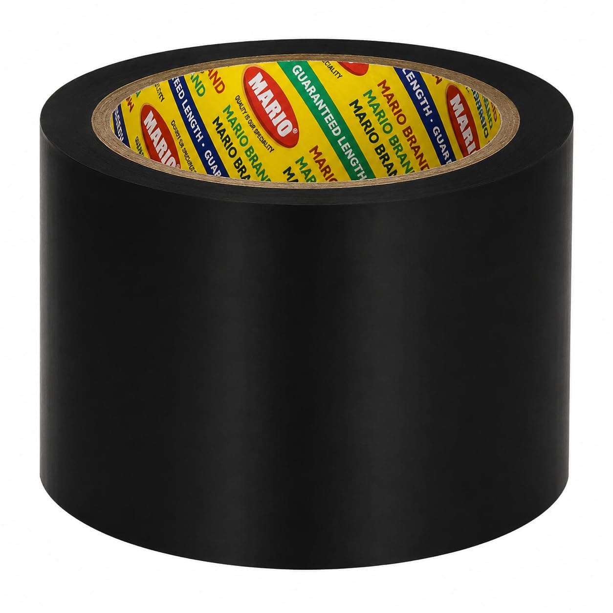 Mario Black Floor Marking Tape 72mm x 14m | Wide Self Adhesive PVC Vinyl Tape for Factory Floor Demarcation & Safety Zones | Pack of 1