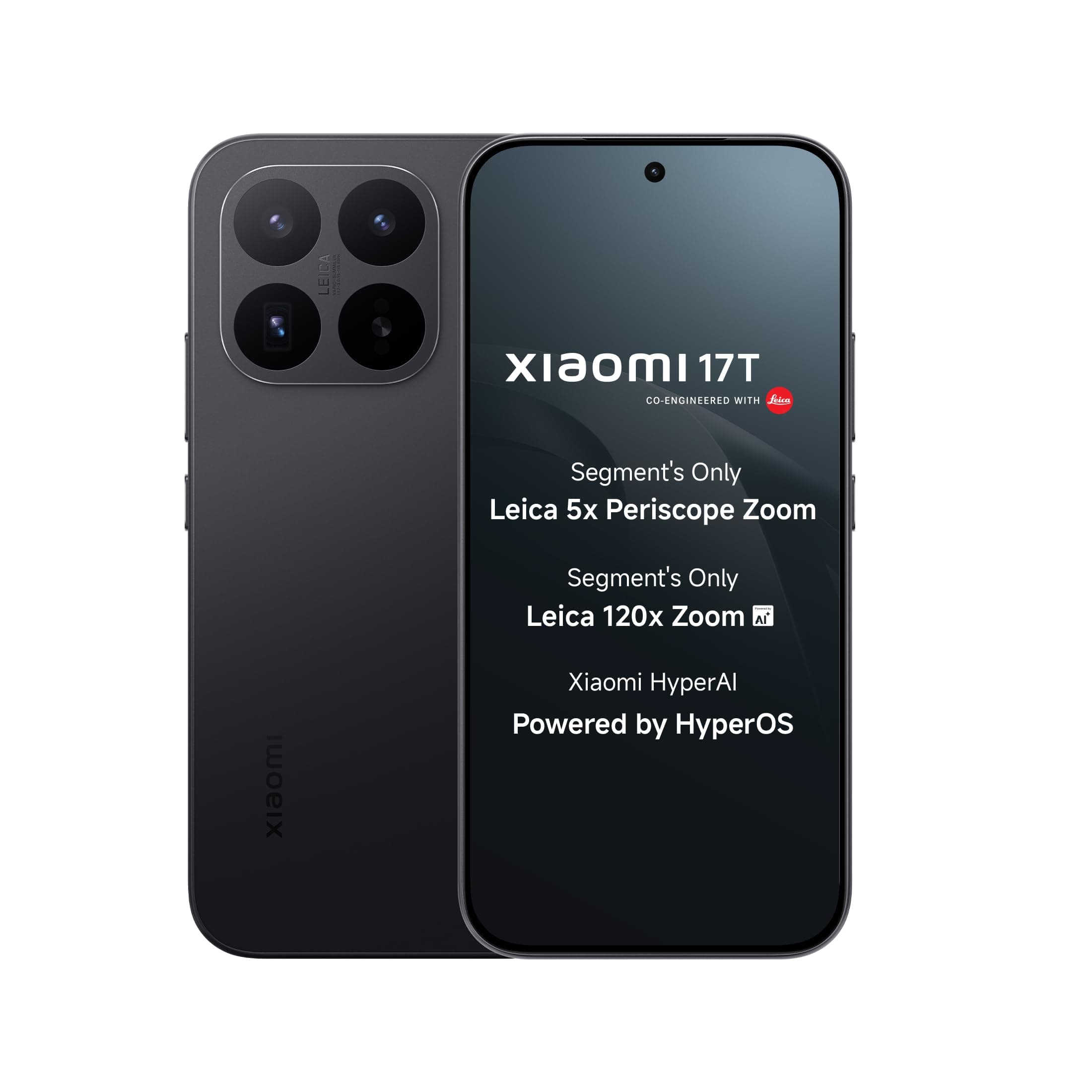 XIAOMI 17T (Black,12GB+512GB)|Flagship Leica Cameras|Leica UltraPure Optics|Segment Best Leica 5X Optical Zoom|120X AI Zoom|16.74cm(6.59") 120Hz AMOLED Display|3500 nits|6500mAh Battery|HyperOS 3.0