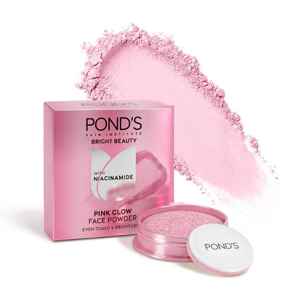 POND'S Natural Glow Face Powder, Pink Glow, 30g, for Fresh Even-Toned Skin, with Sunscreen, Covers Dark Spots, Dermatologically Tested, lightweight formula | Provides an instant brightness