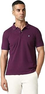 Van Heusen Men's Cotton Solid Regular Fit Collar Polo T-Shirt