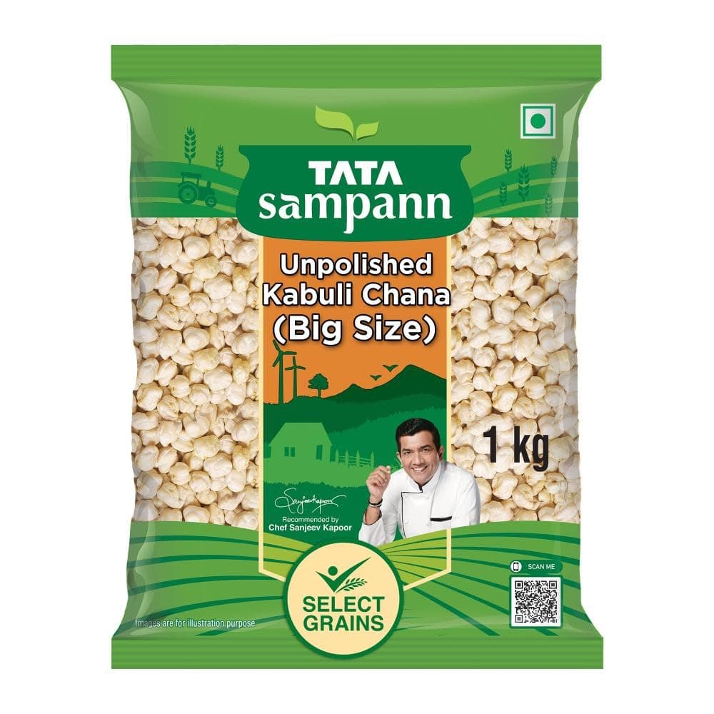 Tata Sampann Unpolished Kabuli Chana (Big Size), 1kg